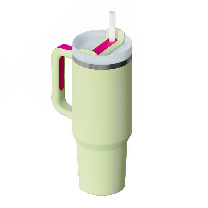 40 Oz Tumbler With Handle Straw Insulated, Stainless Steel Spill Proof With Lid Tapered Mug Gifts For Valentine Lover Suitable For Car Gym Office Travel