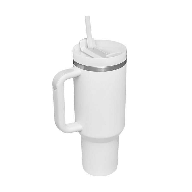 40 Oz Tumbler With Handle Straw Insulated, Stainless Steel Spill Proof With Lid Tapered Mug Gifts For Valentine Lover Suitable For Car Gym Office Travel