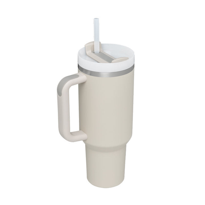 40 Oz Tumbler With Handle Straw Insulated, Stainless Steel Spill Proof With Lid Tapered Mug Gifts For Valentine Lover Suitable For Car Gym Office Travel
