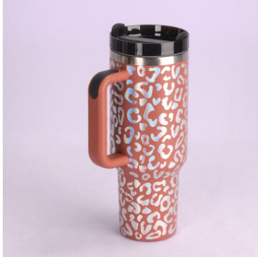40 Oz Tumbler With Handle Straw Insulated, Stainless Steel Spill Proof With Lid Tapered Mug Gifts For Valentine Lover Suitable For Car Gym Office Travel