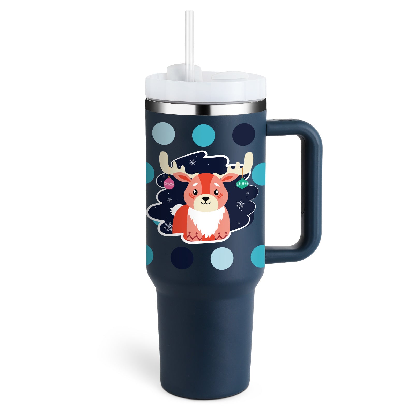 40 Oz Tumbler With Handle Straw Insulated, Stainless Steel Spill Proof With Lid Tapered Mug Gifts For Valentine Lover Suitable For Car Gym Office Travel