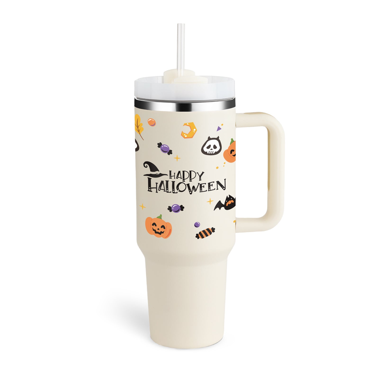 40 Oz Tumbler With Handle Straw Insulated, Stainless Steel Spill Proof With Lid Tapered Mug Gifts For Valentine Lover Suitable For Car Gym Office Travel