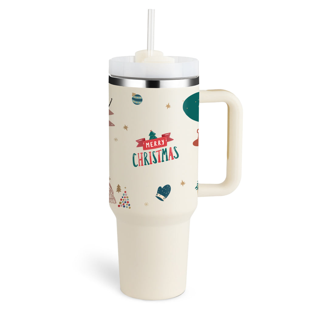 40 Oz Tumbler With Handle Straw Insulated, Stainless Steel Spill Proof With Lid Tapered Mug Gifts For Valentine Lover Suitable For Car Gym Office Travel