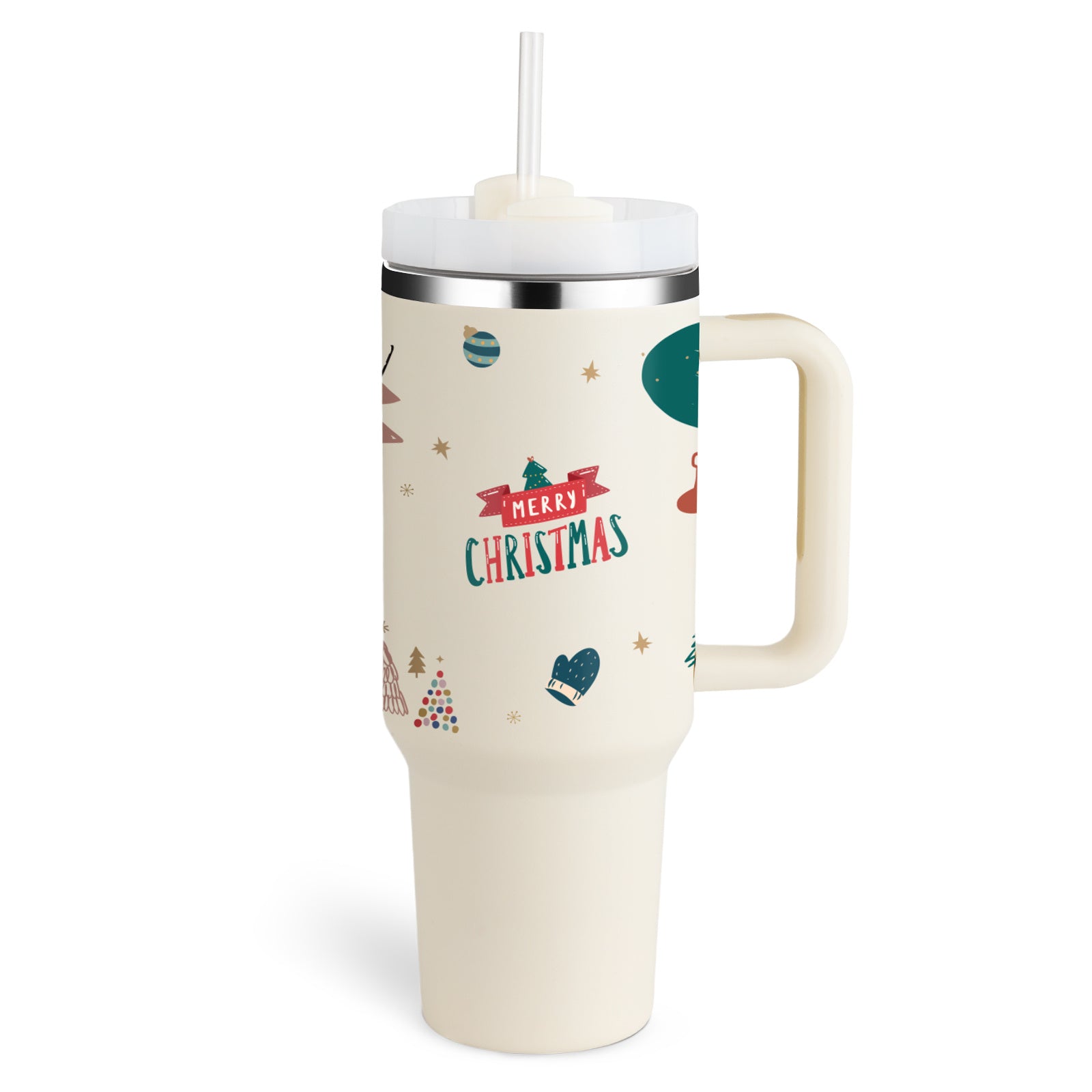 40 Oz Tumbler With Handle Straw Insulated, Stainless Steel Spill Proof With Lid Tapered Mug Gifts For Valentine Lover Suitable For Car Gym Office Travel
