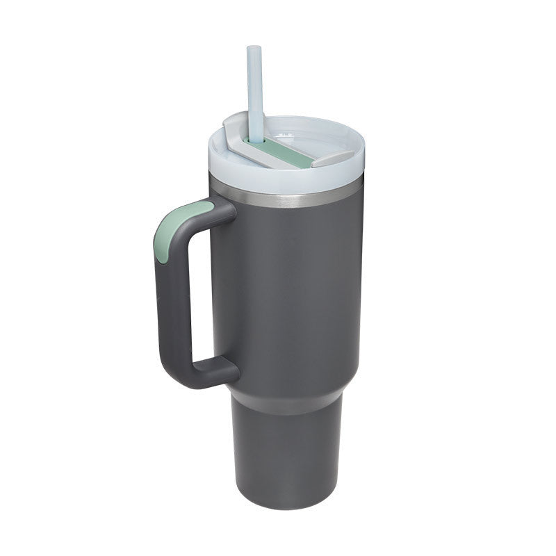 40 Oz Tumbler With Handle Straw Insulated, Stainless Steel Spill Proof With Lid Tapered Mug Gifts For Valentine Lover Suitable For Car Gym Office Travel