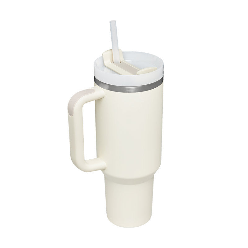 40 Oz Tumbler With Handle Straw Insulated, Stainless Steel Spill Proof With Lid Tapered Mug Gifts For Valentine Lover Suitable For Car Gym Office Travel