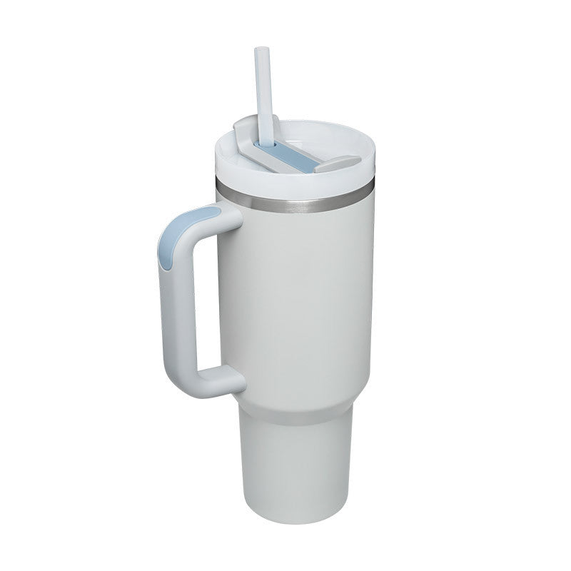 40 Oz Tumbler With Handle Straw Insulated, Stainless Steel Spill Proof With Lid Tapered Mug Gifts For Valentine Lover Suitable For Car Gym Office Travel