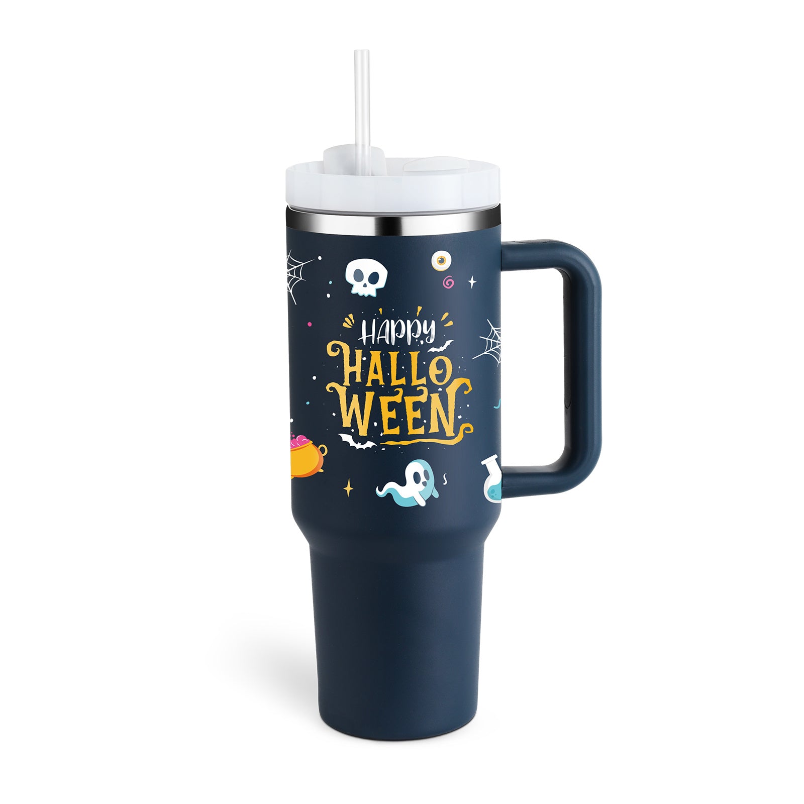 40 Oz Tumbler With Handle Straw Insulated, Stainless Steel Spill Proof With Lid Tapered Mug Gifts For Valentine Lover Suitable For Car Gym Office Travel