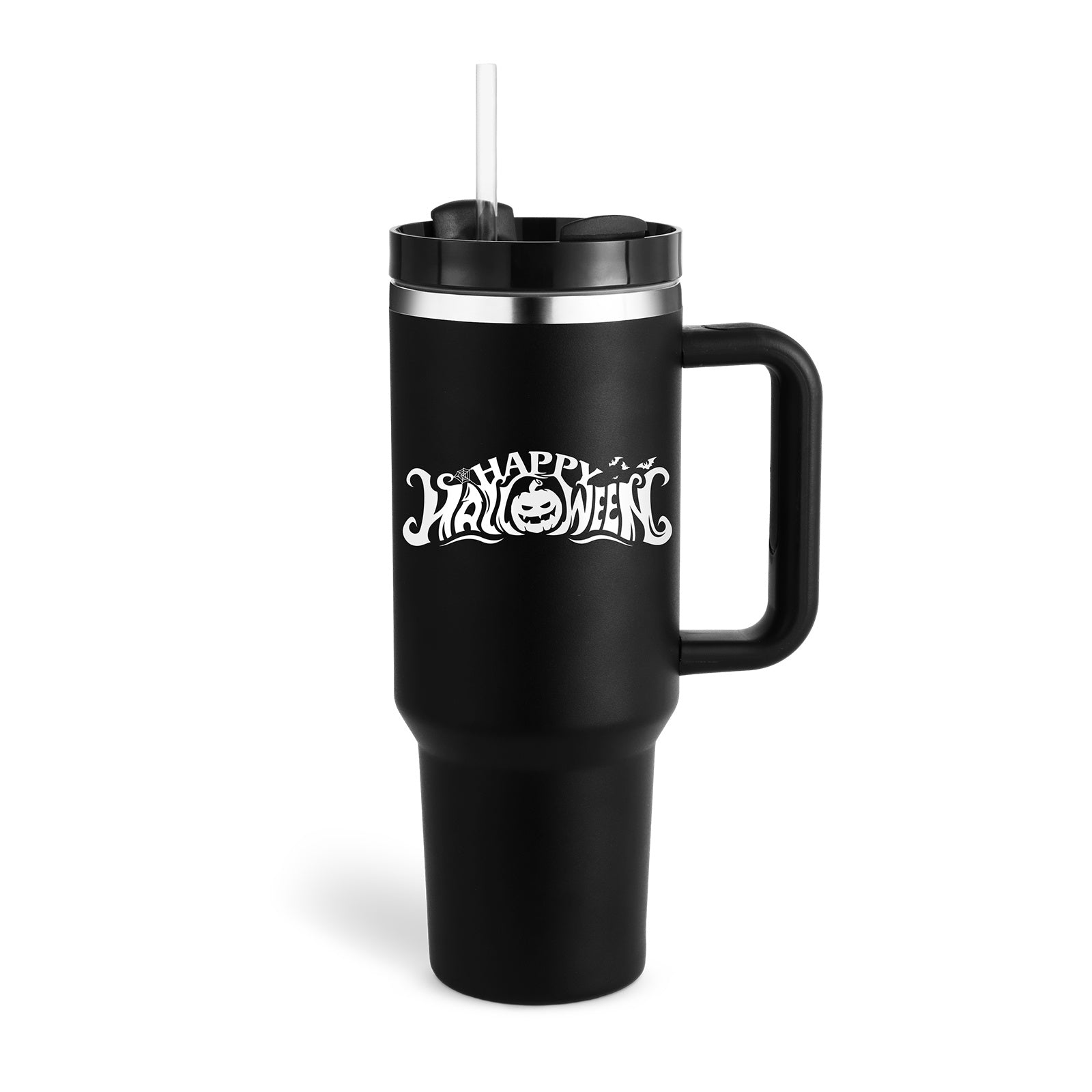 40 Oz Tumbler With Handle Straw Insulated, Stainless Steel Spill Proof With Lid Tapered Mug Gifts For Valentine Lover Suitable For Car Gym Office Travel