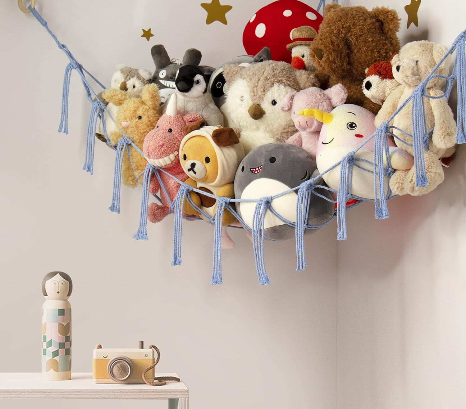 Stuffed Animal Storage Hammock - Large Toy Organizer Net For Plush Toys, Corner Hanging Storage For Kids' Room Decor  Multiple Color Options