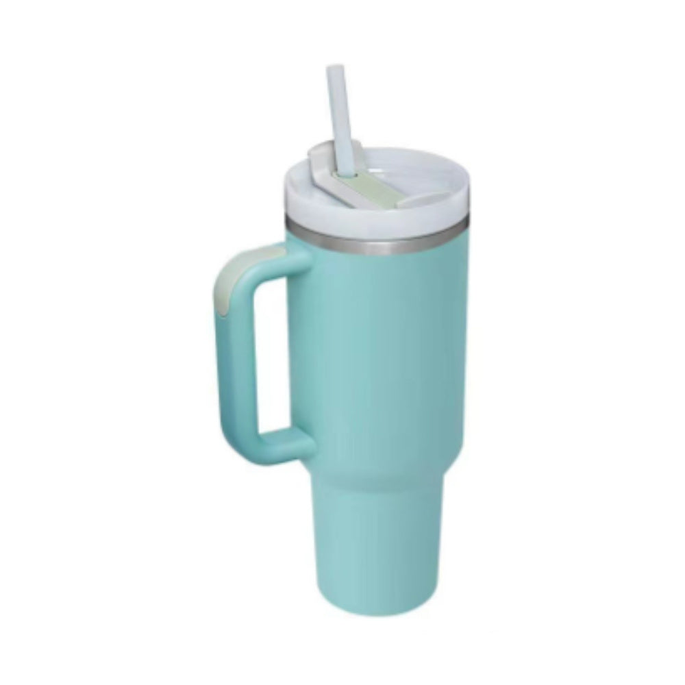 40 Oz Tumbler With Handle Straw Insulated, Stainless Steel Spill Proof With Lid Tapered Mug Gifts For Valentine Lover Suitable For Car Gym Office Travel