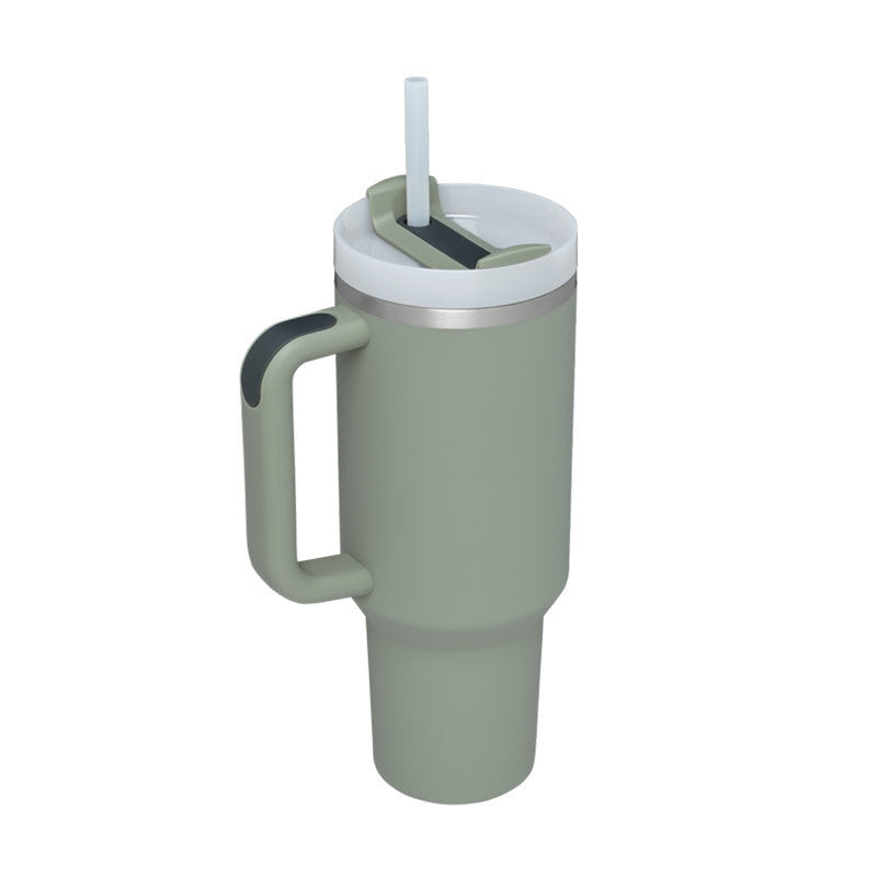 40 Oz Tumbler With Handle Straw Insulated, Stainless Steel Spill Proof With Lid Tapered Mug Gifts For Valentine Lover Suitable For Car Gym Office Travel