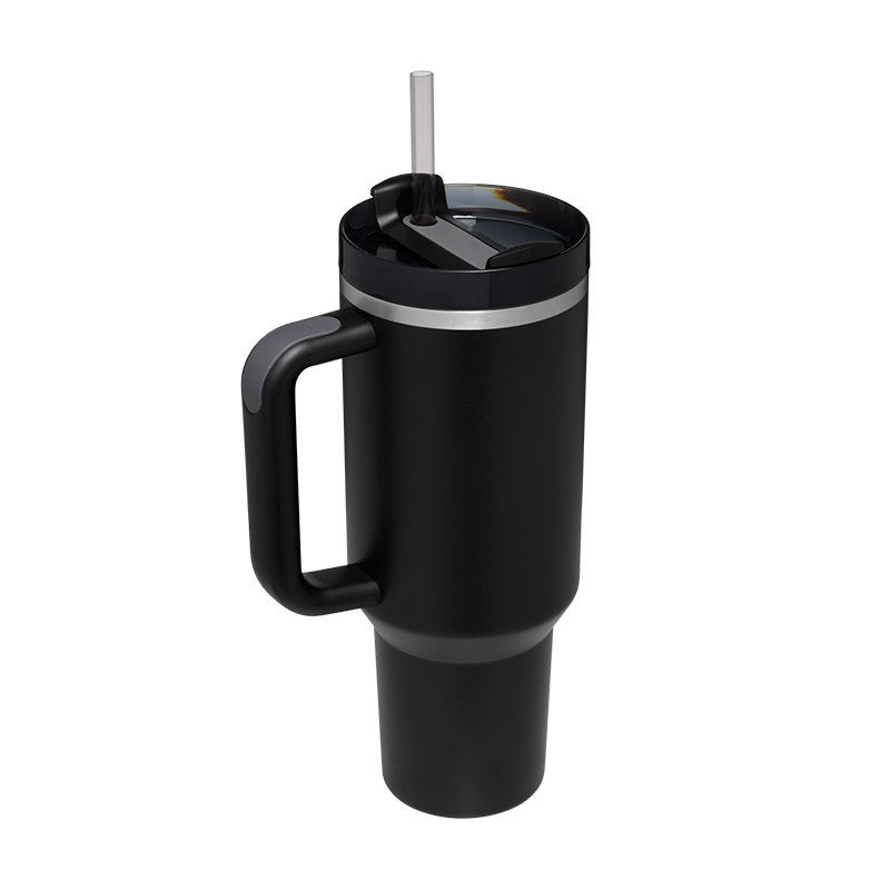 40 Oz Tumbler With Handle Straw Insulated, Stainless Steel Spill Proof With Lid Tapered Mug Gifts For Valentine Lover Suitable For Car Gym Office Travel