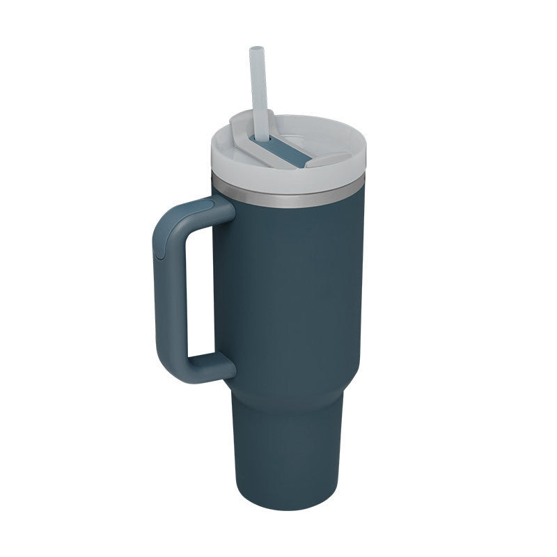 40 Oz Tumbler With Handle Straw Insulated, Stainless Steel Spill Proof With Lid Tapered Mug Gifts For Valentine Lover Suitable For Car Gym Office Travel